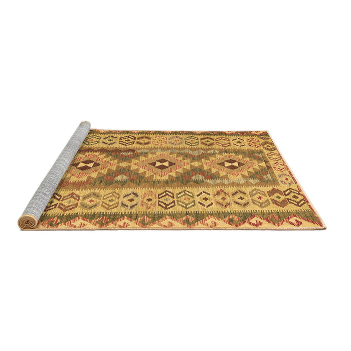 Sideview of Machine Washable Southwestern Brown Country Rug, wshcon675brn