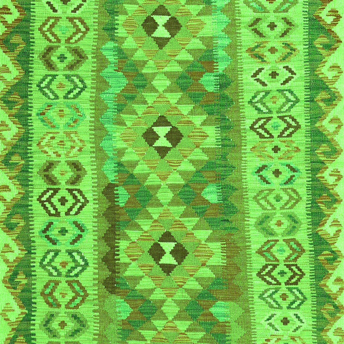 Serging Thickness of Machine Washable Southwestern Green Country Area Rugs, wshcon675grn