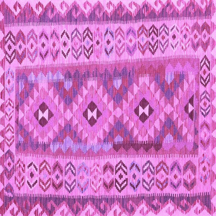 Square Machine Washable Southwestern Purple Country Area Rugs, wshcon675pur