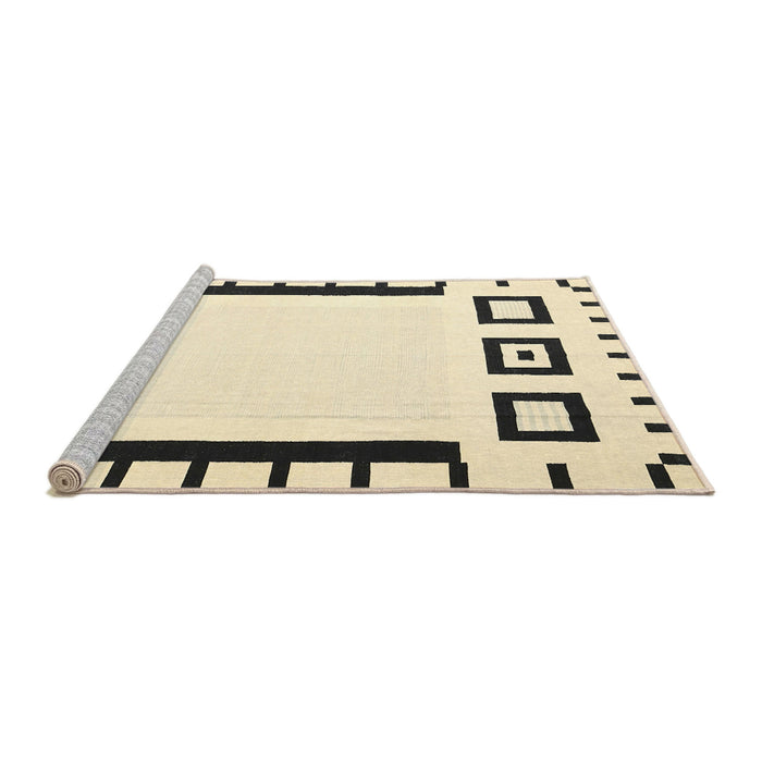 Serging Thickness of Machine Washable Contemporary Khaki Green Rug, wshcon676