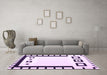 Machine Washable Abstract Purple Contemporary Area Rugs in a Living Room, wshcon676pur