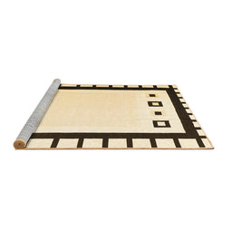Sideview of Machine Washable Abstract Brown Contemporary Rug, wshcon676brn