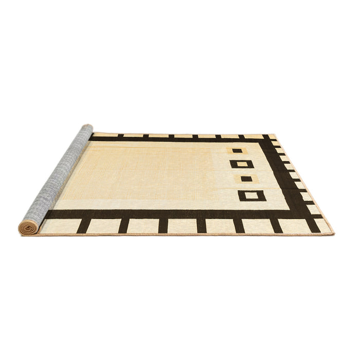 Sideview of Machine Washable Abstract Brown Contemporary Rug, wshcon676brn