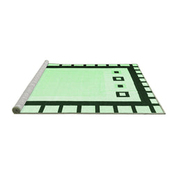 Sideview of Machine Washable Abstract Emerald Green Contemporary Area Rugs, wshcon676emgrn