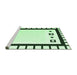 Sideview of Machine Washable Abstract Emerald Green Contemporary Area Rugs, wshcon676emgrn