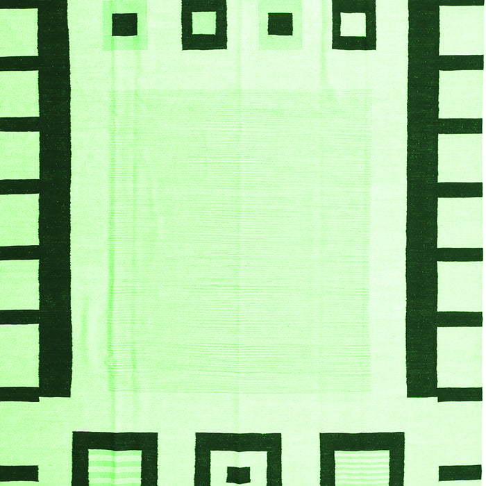 Serging Thickness of Machine Washable Abstract Green Contemporary Area Rugs, wshcon676grn