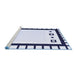 Sideview of Machine Washable Abstract Blue Contemporary Rug, wshcon676blu