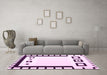 Machine Washable Abstract Pink Contemporary Rug in a Living Room, wshcon676pnk