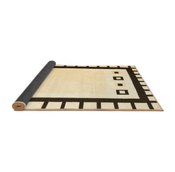 Sideview of Abstract Brown Contemporary Rug, con676brn