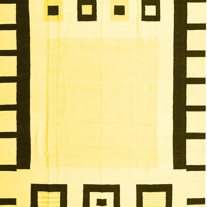 Machine Washable Abstract Yellow Contemporary Rug, wshcon676yw