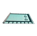 Sideview of Machine Washable Abstract Light Blue Contemporary Rug, wshcon676lblu