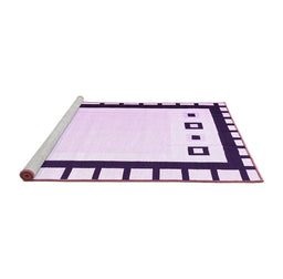 Sideview of Machine Washable Abstract Purple Contemporary Area Rugs, wshcon676pur