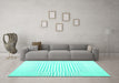 Machine Washable Solid Turquoise Modern Area Rugs in a Living Room,, wshcon677turq