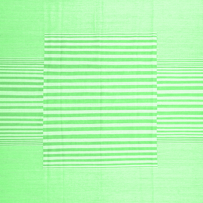 Square Machine Washable Solid Emerald Green Modern Area Rugs, wshcon677emgrn