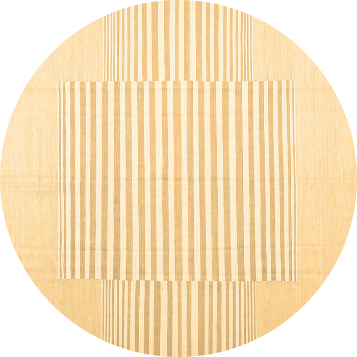 Round Machine Washable Solid Brown Modern Rug, wshcon677brn