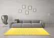 Machine Washable Solid Yellow Modern Rug in a Living Room, wshcon677yw