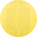 Round Solid Yellow Modern Rug, con677yw