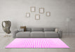 Machine Washable Solid Pink Modern Rug in a Living Room, wshcon677pnk