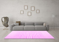 Machine Washable Solid Pink Modern Rug, wshcon677pnk