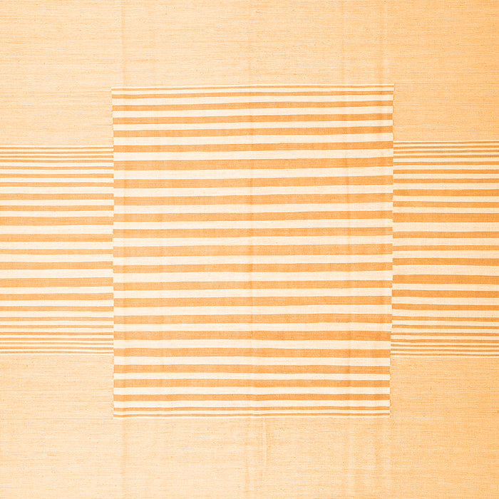 Round Machine Washable Solid Orange Modern Area Rugs, wshcon677org