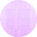 Round Machine Washable Solid Purple Modern Area Rugs, wshcon677pur