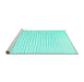Sideview of Machine Washable Solid Turquoise Modern Area Rugs, wshcon677turq