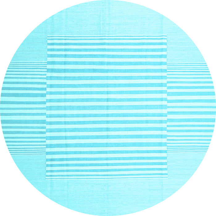 Round Solid Light Blue Modern Rug, con677lblu