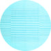 Round Solid Light Blue Modern Rug, con677lblu