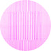 Round Machine Washable Solid Pink Modern Rug, wshcon677pnk