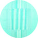 Round Solid Turquoise Modern Rug, con677turq