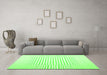 Machine Washable Solid Green Modern Area Rugs in a Living Room,, wshcon677grn