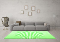 Machine Washable Solid Green Modern Rug, wshcon677grn