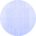 Round Solid Blue Modern Rug, con677blu