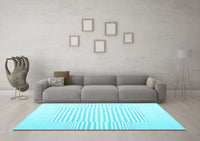 Machine Washable Solid Light Blue Modern Rug, wshcon677lblu