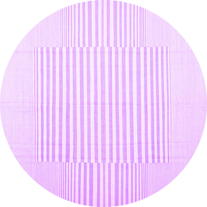 Round Solid Purple Modern Rug, con677pur