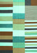 Machine Washable Patchwork Turquoise Transitional Area Rugs, wshcon678turq