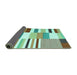 Sideview of Patchwork Turquoise Transitional Rug, con678turq