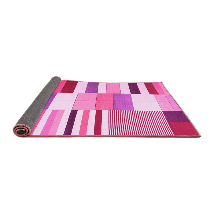 Sideview of Patchwork Pink Transitional Rug, con678pnk