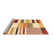 Sideview of Machine Washable Patchwork Brown Transitional Rug, wshcon678brn