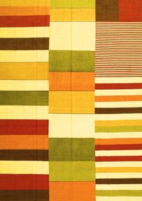 Patchwork Yellow Transitional Rug, con678yw