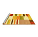 Sideview of Machine Washable Patchwork Yellow Transitional Rug, wshcon678yw