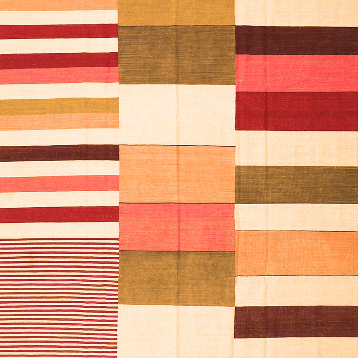 Patchwork Orange Transitional Rug, con678org