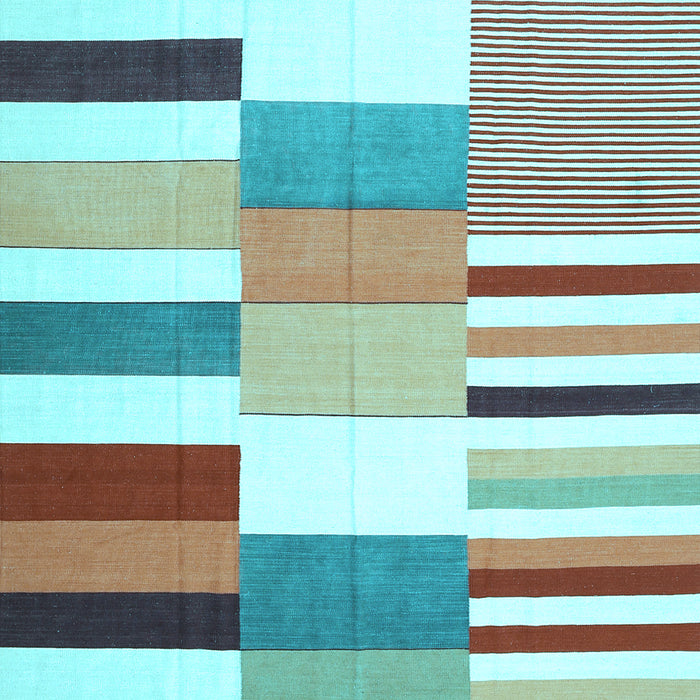 Patchwork Light Blue Transitional Rug, con678lblu