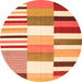 Square Patchwork Orange Transitional Rug, con678org