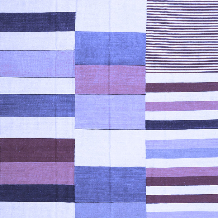 Machine Washable Patchwork Blue Transitional Rug, wshcon678blu