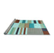 Sideview of Machine Washable Patchwork Light Blue Transitional Rug, wshcon678lblu