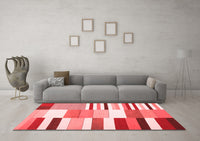 Machine Washable Patchwork Red Transitional Rug, wshcon678red