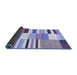 Sideview of Patchwork Blue Transitional Rug, con678blu