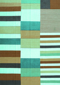 Patchwork Turquoise Transitional Rug, con678turq