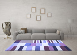Machine Washable Patchwork Blue Transitional Rug in a Living Room, wshcon678blu